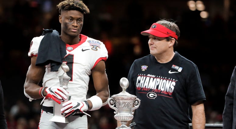 George Pickens and Kirby Smart