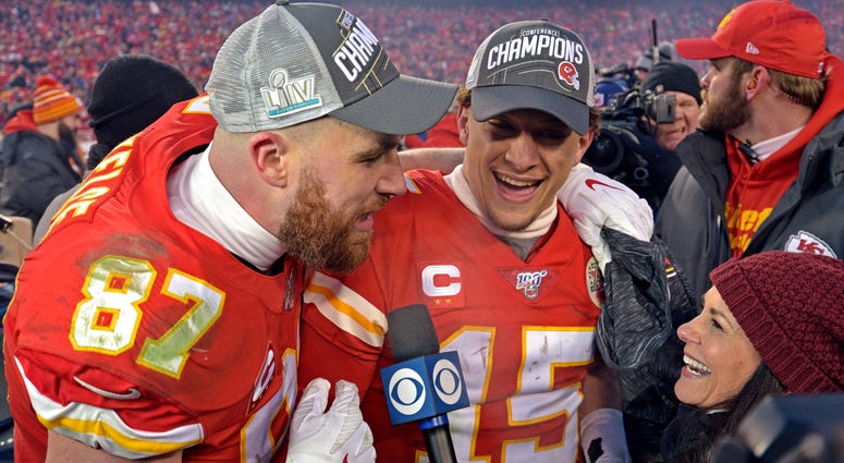 Chiefs TE Travis Kelce and QB Patrick Mahomes