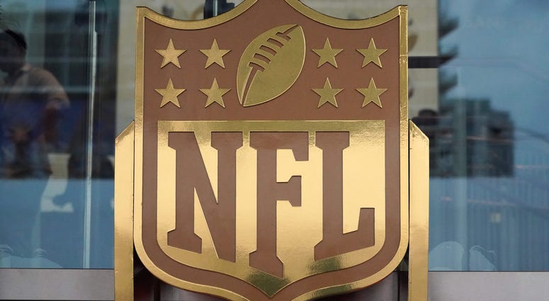 Feb 1, 2020; Miami Gardens, Florida, USA; General overall view of NFL golden shield logo at the NFL Honors show at the Adrienne Arsht Center. Mandatory Credit: Kirby Lee-USA TODAY Sports