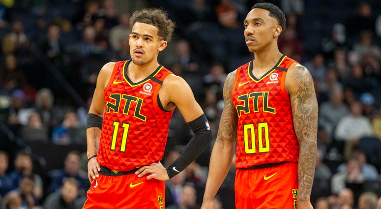 Hawks PG's Trae Young and Jeff Teague