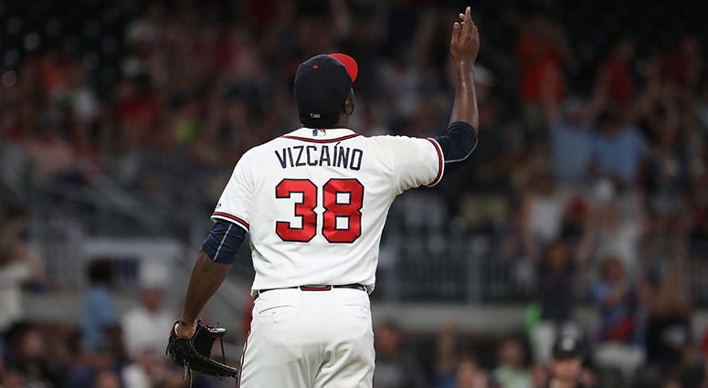 Atlanta Braves relief pitcher Arodys Vizcaino Atlanta Braves relief pitcher Arodys Vizcaino