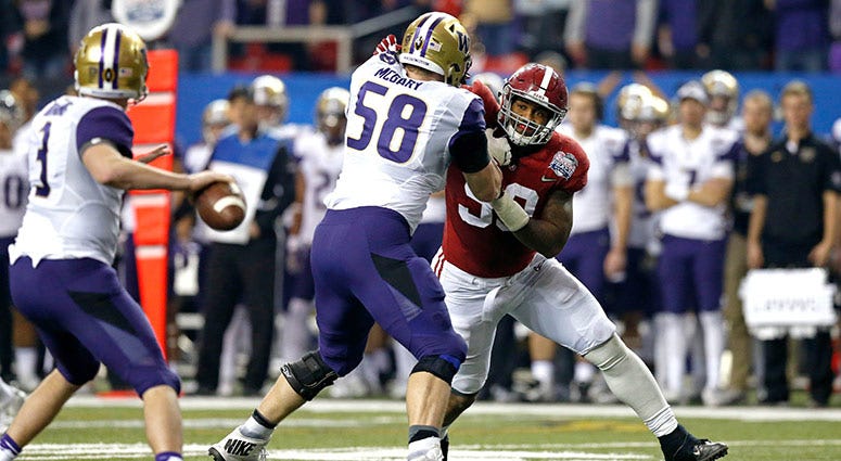 Washington Huskies offensive lineman Kaleb McGary Washington Huskies offensive lineman Kaleb McGary