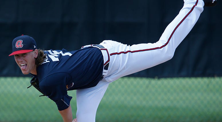 Atlanta Braves starting pitcher Kolby Allard Atlanta Braves starting pitcher Kolby Allard