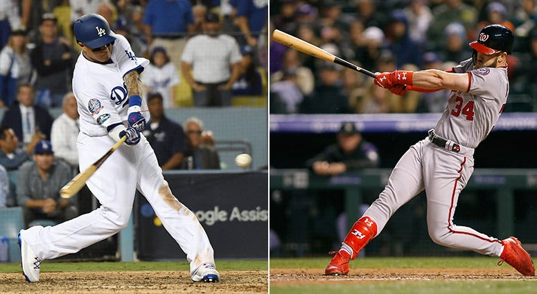 Shortstop Manny Machado and outfielder Bryce Harper Shortstop Manny Machado and outfielder Bryce Harper