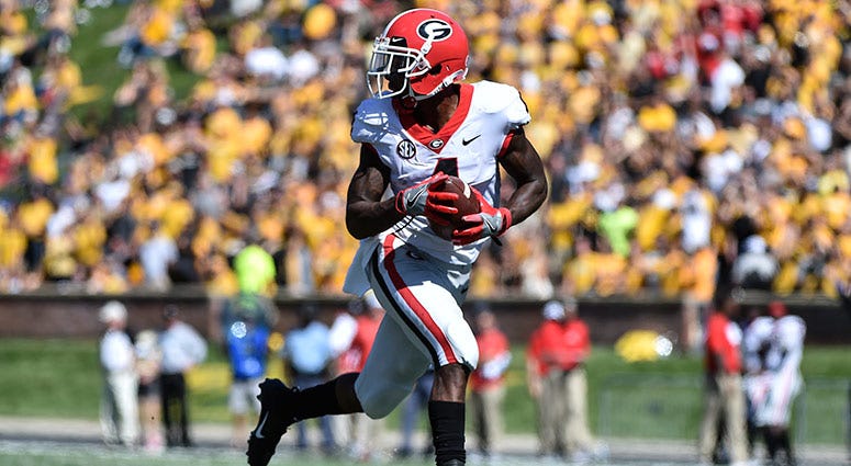 Wide receiver Mecole Hardman of the Georgia Bulldogs Wide receiver Mecole Hardman of the Georgia Bulldogs