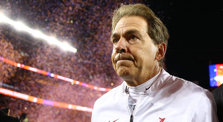 Alabama Crimson Tide head coach Nick Saban Alabama Crimson Tide head coach Nick Saban