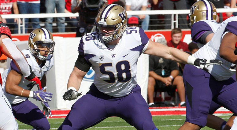 Washington Huskies offensive tackle Kaleb McGary Washington Huskies offensive tackle Kaleb McGary