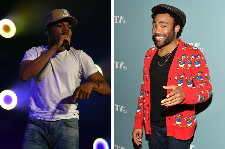 Chance The Rapper performs at American Airlines Arena. / Donald Glover (Childish Gambino) attends FX's 'Atlanta' For Your Consideration red carpet event at the Zankel Hall in Carnegie Hall in New York City. Chance The Rapper performs at American Airlines Arena. / Donald Glover (Childish Gambino) attends FX's 'Atlanta' For Your Consideration red carpet event at the Zankel Hall in Carnegie Hall on June 5, 2017 in New York City.