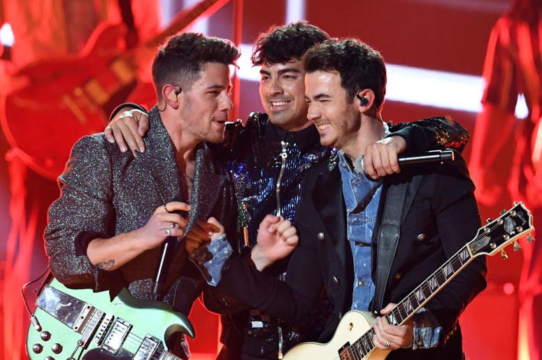 Nick Jonas, Joe Jonas, and Kevin Jonas of Jonas Brothers perform onstage during the 2019 Billboard Music Awards at MGM Grand Garden Arena on May 01, 2019 in Las Vegas, Nevada Nick Jonas, Joe Jonas, and Kevin Jonas of Jonas Brothers perform onstage during the 2019 Billboard Music Awards at MGM Grand Garden Arena on May 01, 2019 in Las Vegas, Nevada