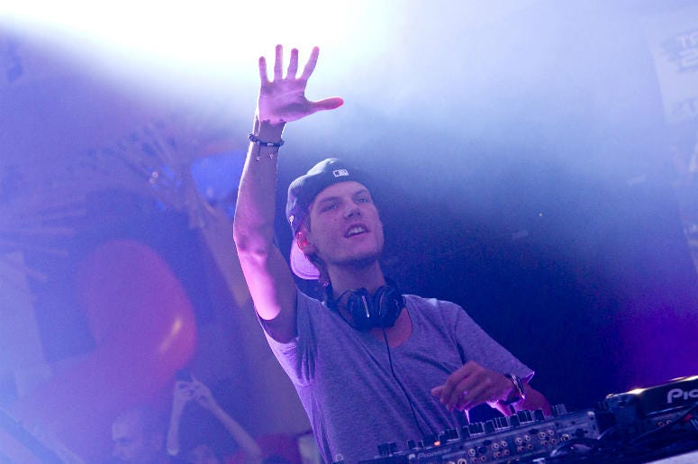 Avicii NEW YORK, NY - OCTOBER 01: Avicii performs at the MLB Fan Cave on October 1, 2013 in New York City.