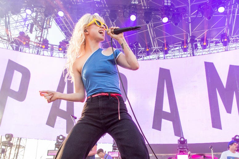 Hayley Williams of Paramore Hayley Williams of Paramore during KROQ Weenie Roast y Fiesta at StubHub Center on May 20, 2017, in Carson, California